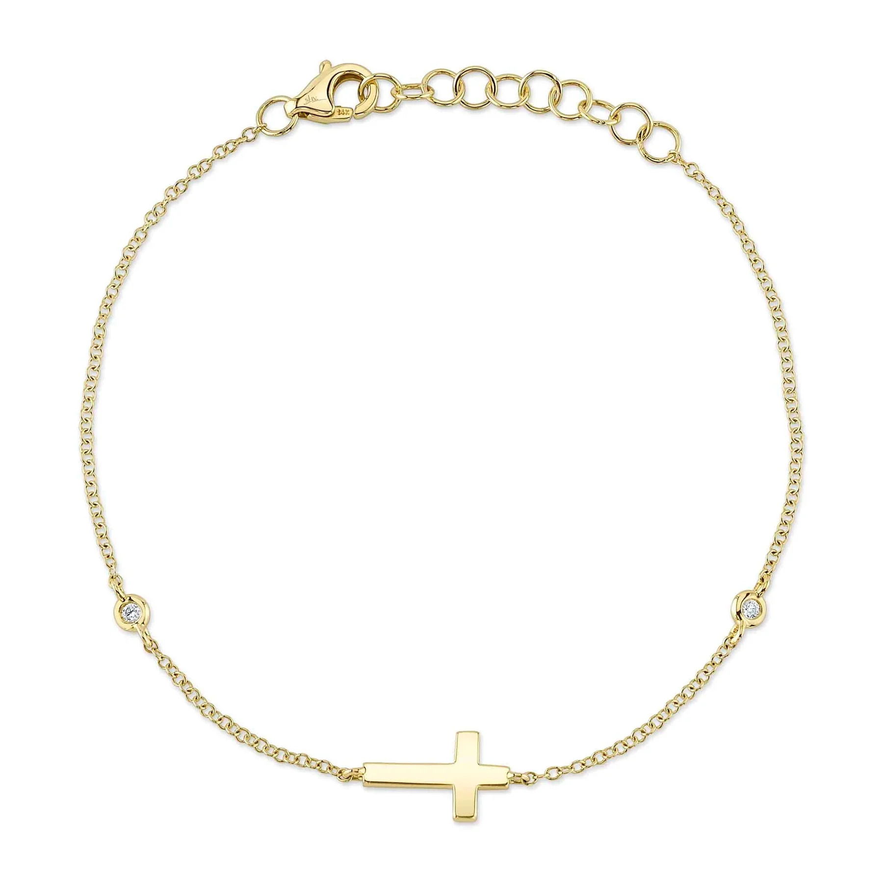 0.03ctw Diamond Bezel Cross Bracelet