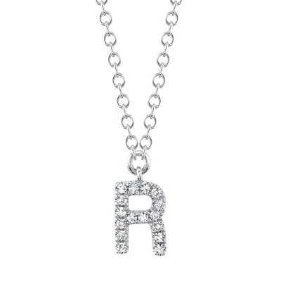 0.05ctw Diamond Necklace - Initial R