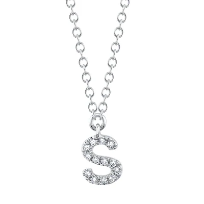 0.05ctw Diamond Necklace - Initial S