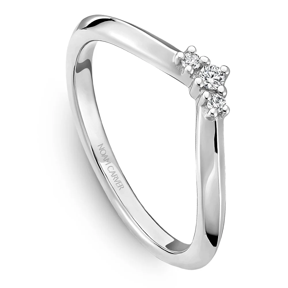 0.05ctw Diamond Chevron Wedding/Stackable Band