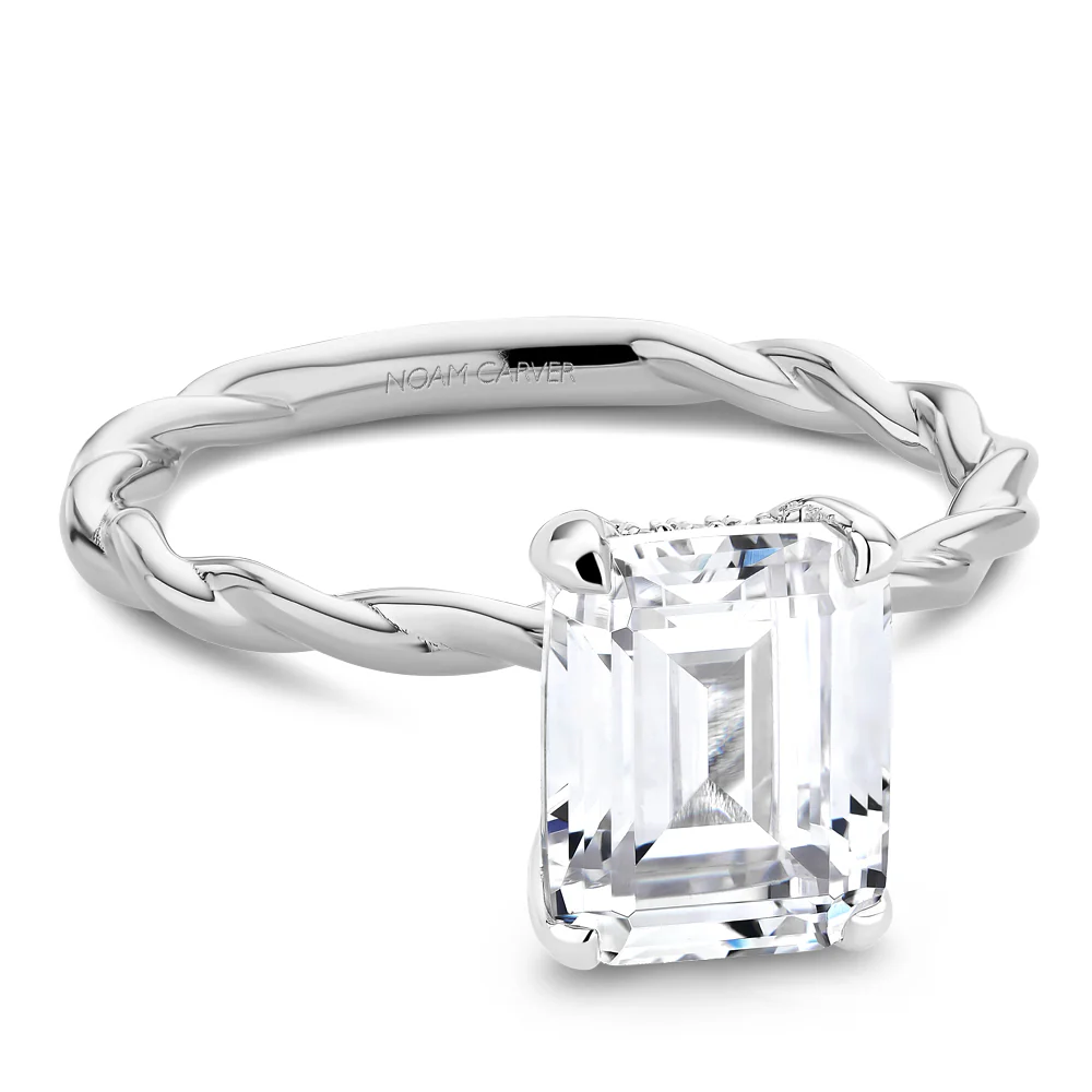 0.05ctw White Gold Twist Engagement Ring