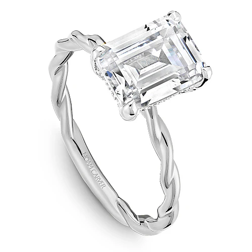 0.05ctw White Gold Twist Engagement Ring - Image 2