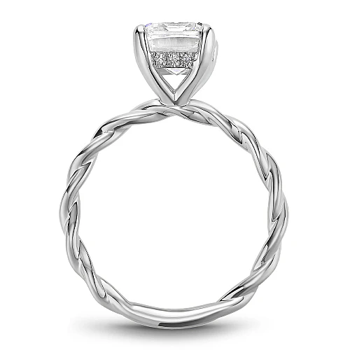 0.05ctw White Gold Twist Engagement Ring - Image 3