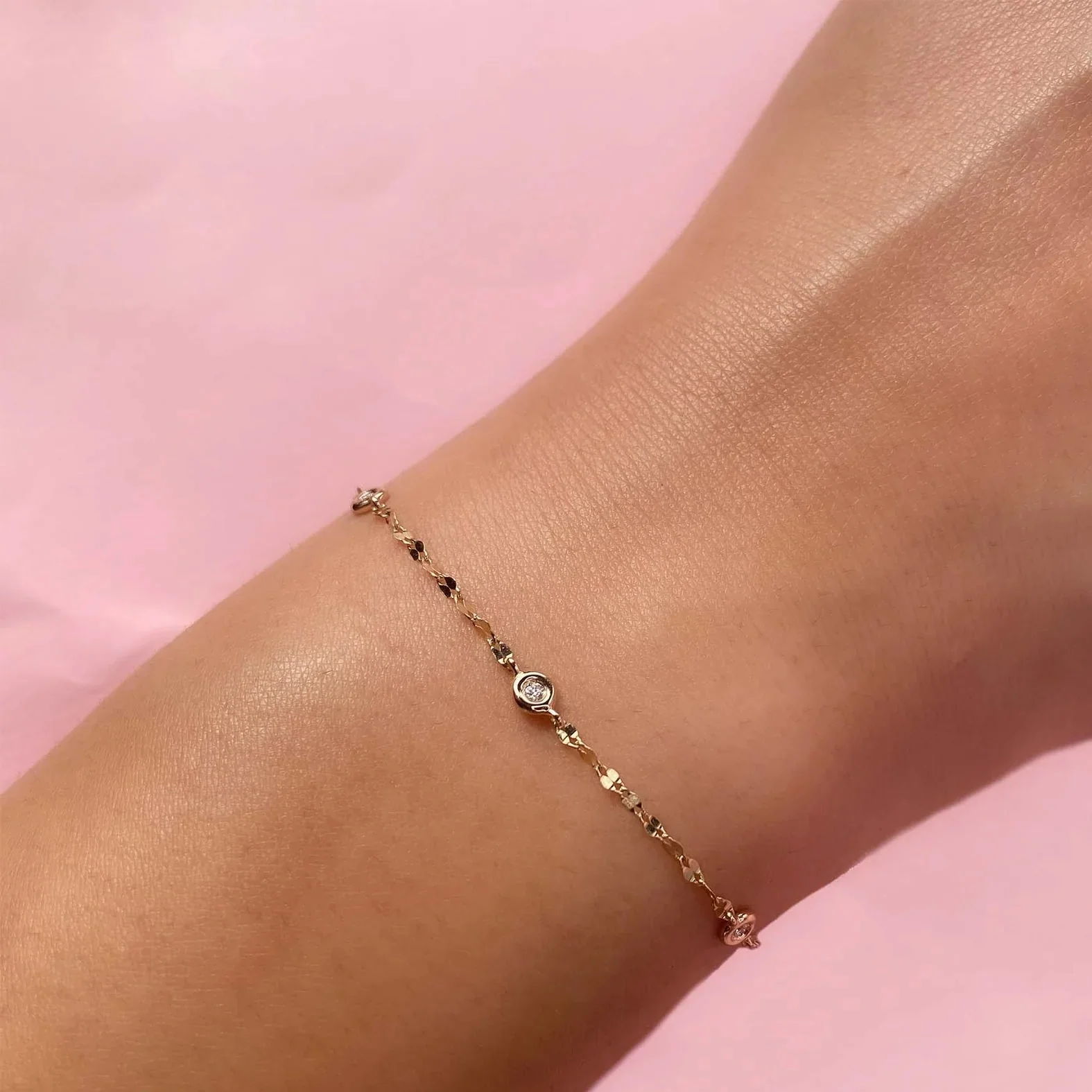 0.10ctw Diamonds By The Yard Chain Bracelet - Image 2