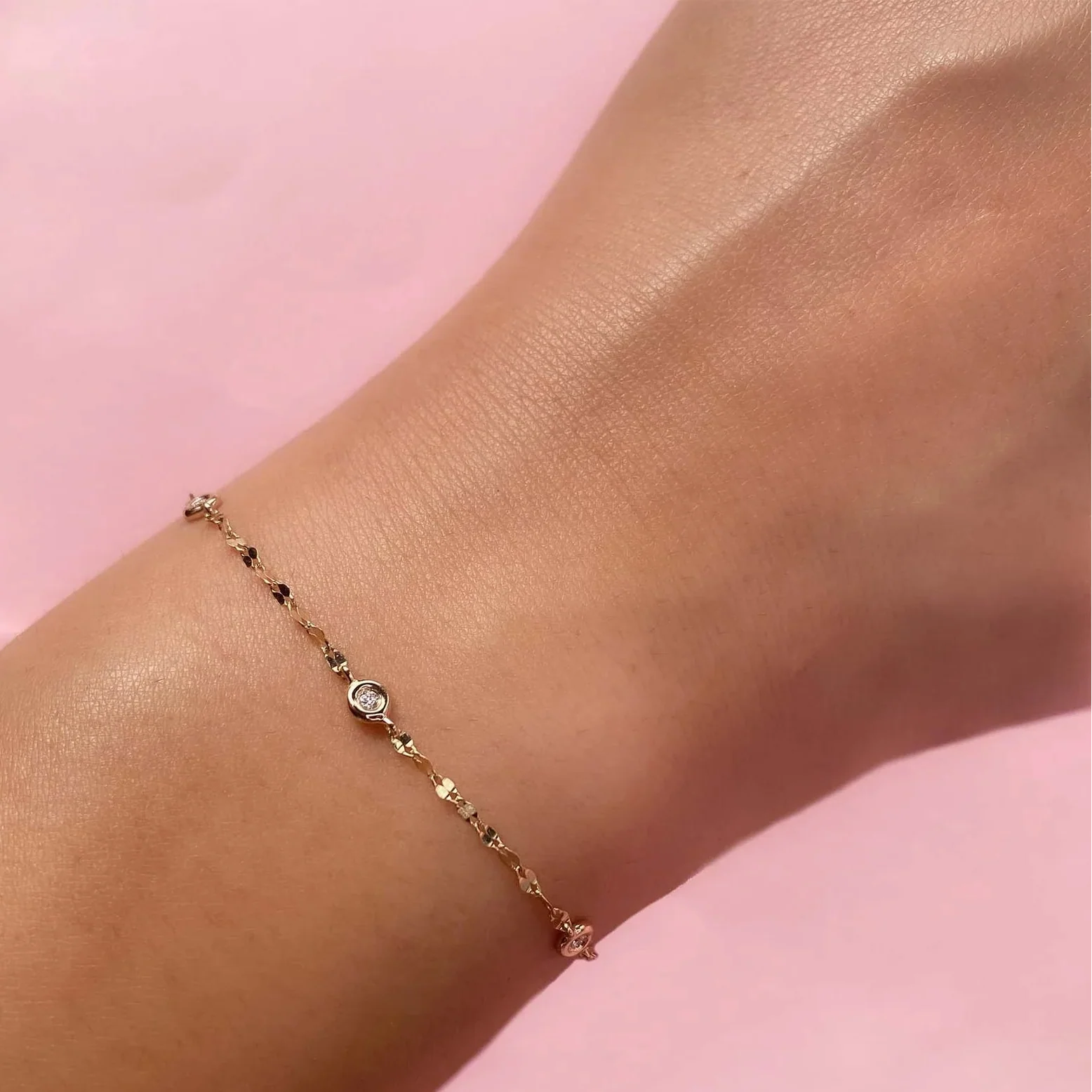 0.10ctw Diamonds By The Yard Chain Bracelet - Image 2