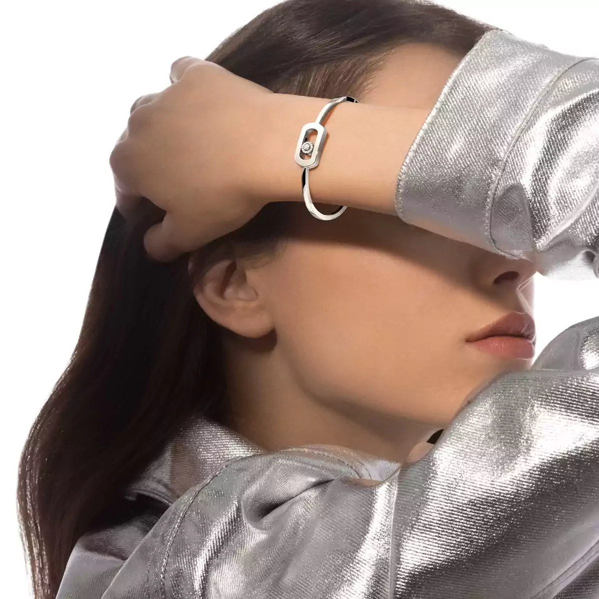 0.11ctw White Gold Diamond Bangle Bracelet - Image 3