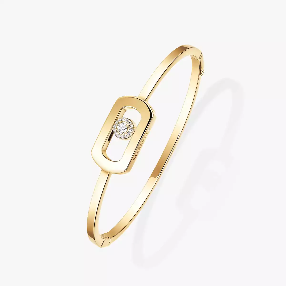 0.11ctw Yellow Gold Diamond Bangle Bracelet