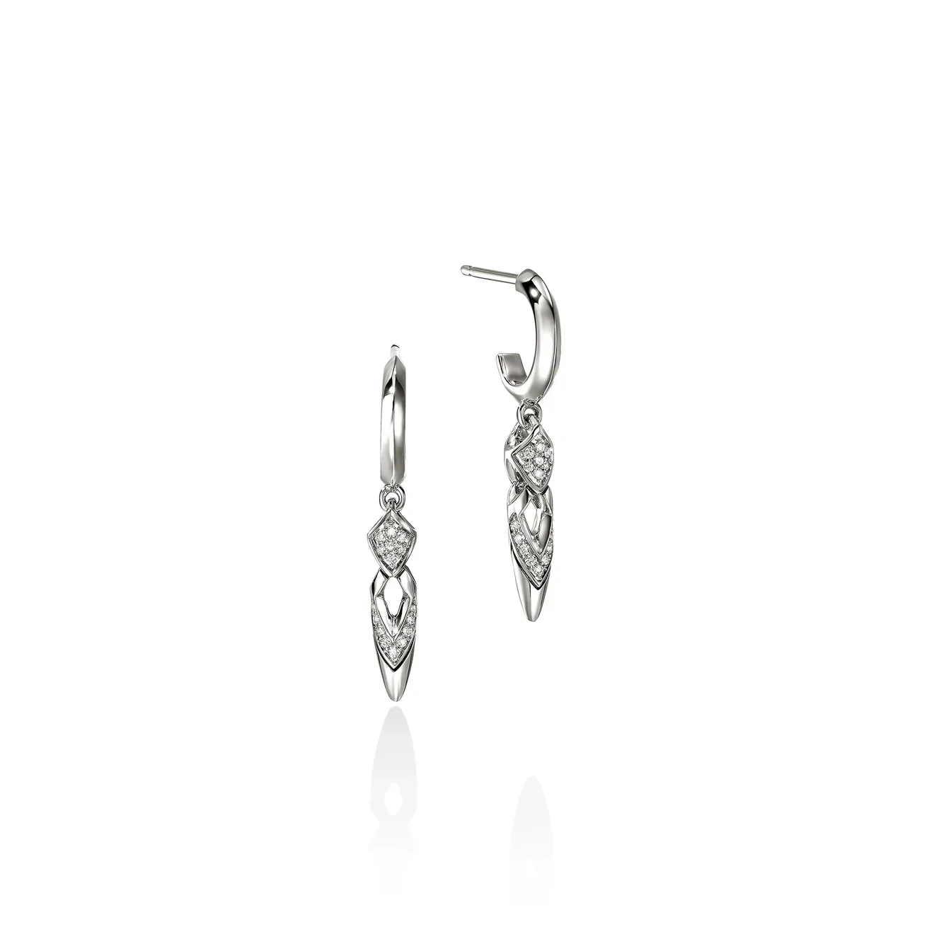 0.12ct Diamond Sterling Silver Naga Drop Earrings