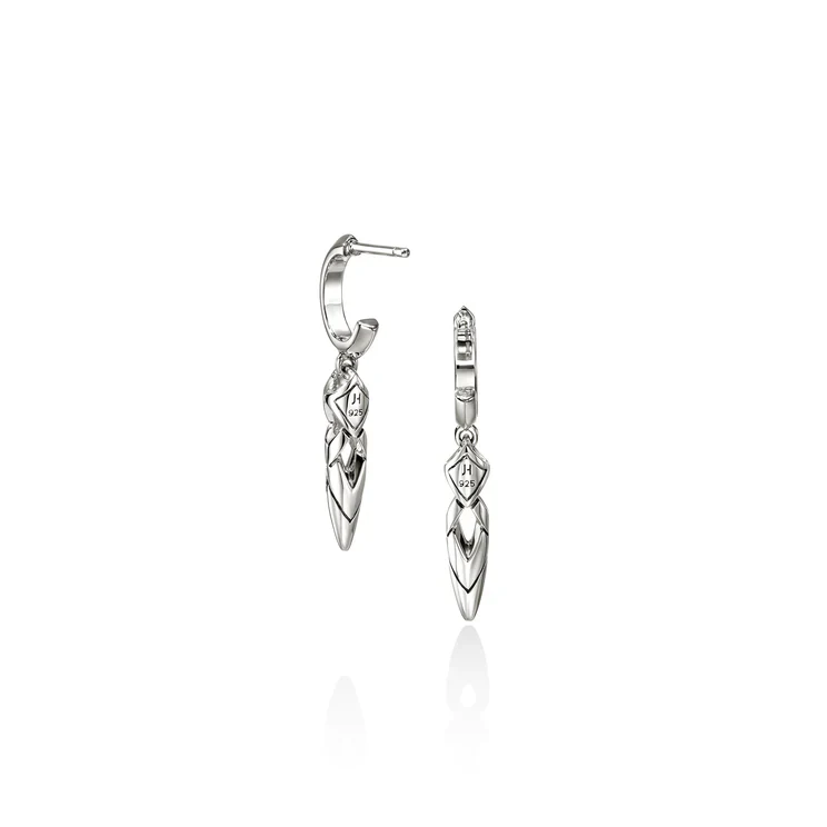 0.12ct Diamond Sterling Silver Naga Drop Earrings - Image 2