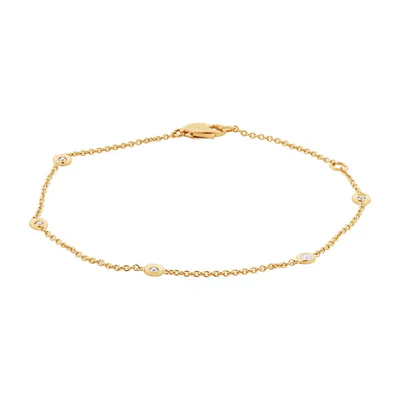 0.13ctw Diamond Anklet