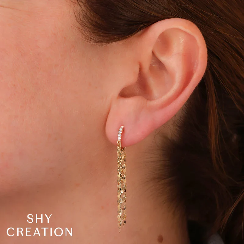 0.13ctw Diamond Fringe Earrings - Image 2