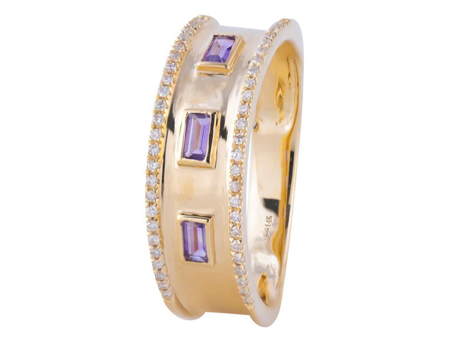 0.15ctw Diamond and Amethyst Ring