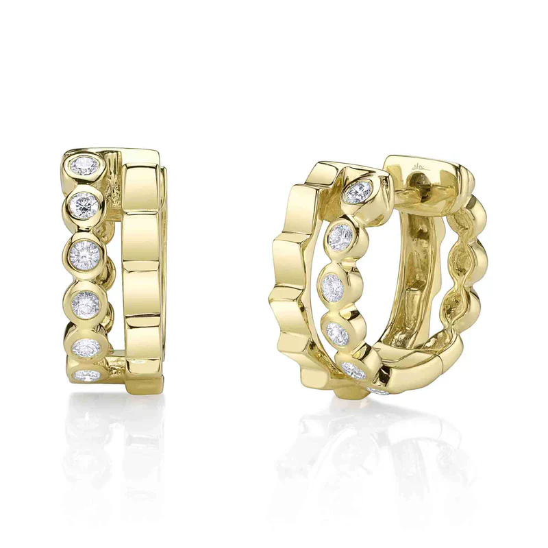 0.15ctw Diamond Bezel Huggie Earrings