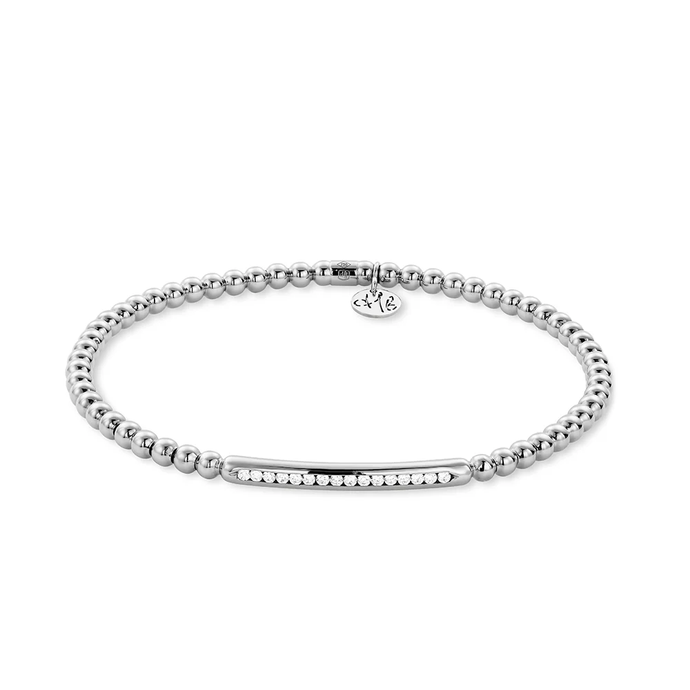 0.16ctw, 18K White Gold Tresore Stretch Bracelet