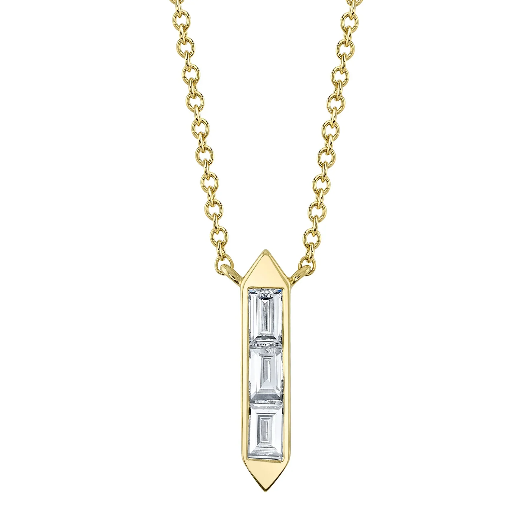 0.18ctw Diamond Baguette Necklace