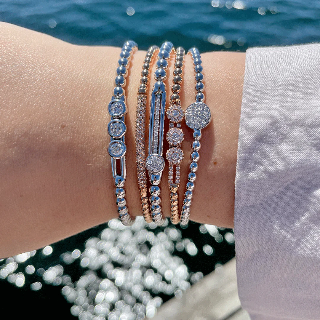 0.20ctw, 18K White Gold Tresore Stretch Bracelet - Image 2