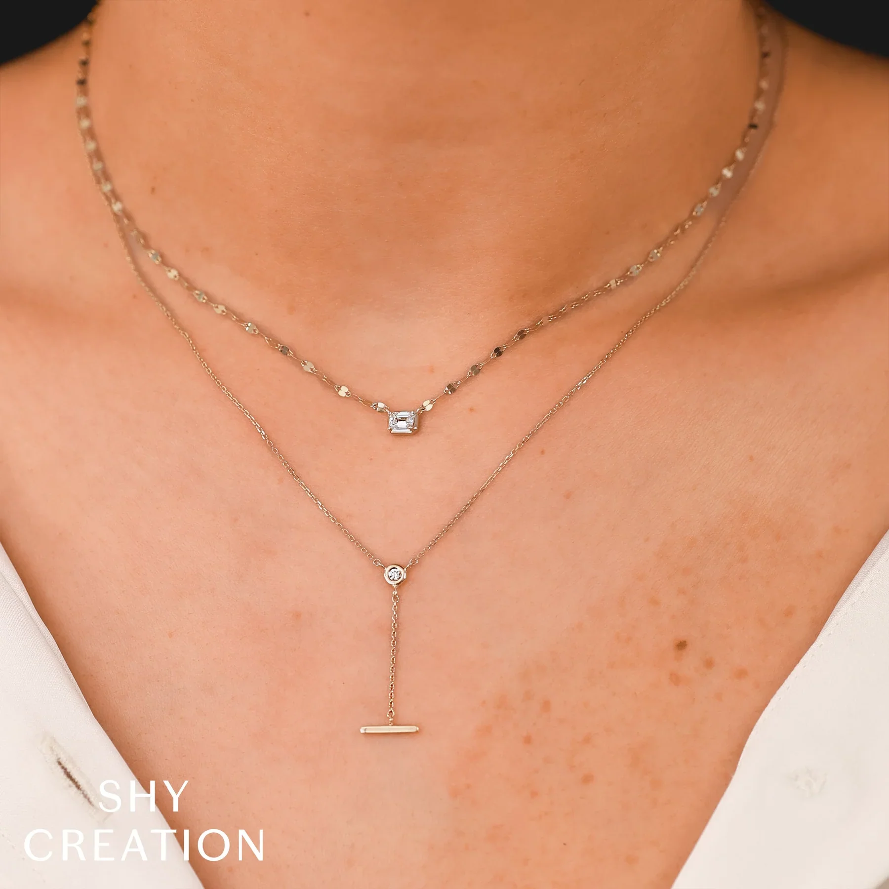 0.20ctw Emerald-Cut Diamond Necklace - Image 2