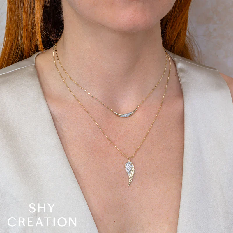 0.21ctw Diamond Angel Wing Necklace - Image 2