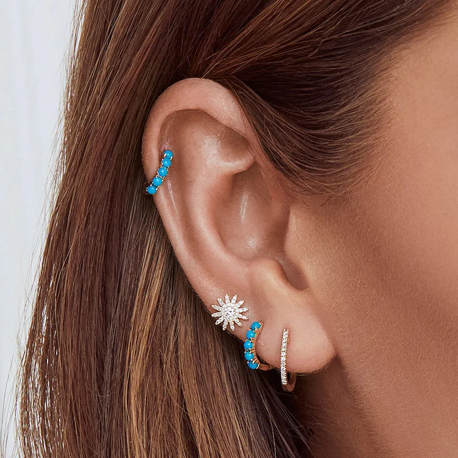 0.24ctw Diamond Starburst Stud Earring - Image 2