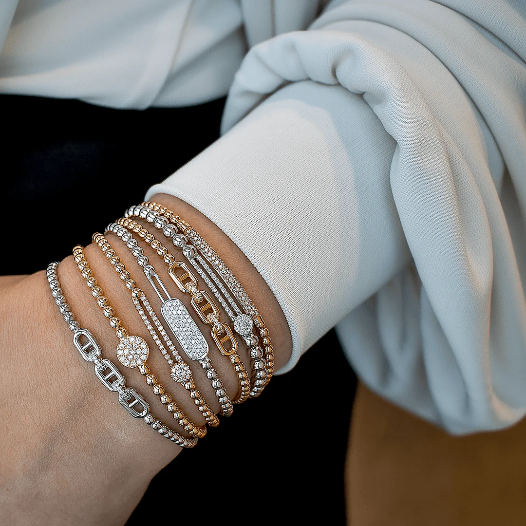 0.24ctw, 18K White Gold Tresore Stretch Bracelet - Image 2