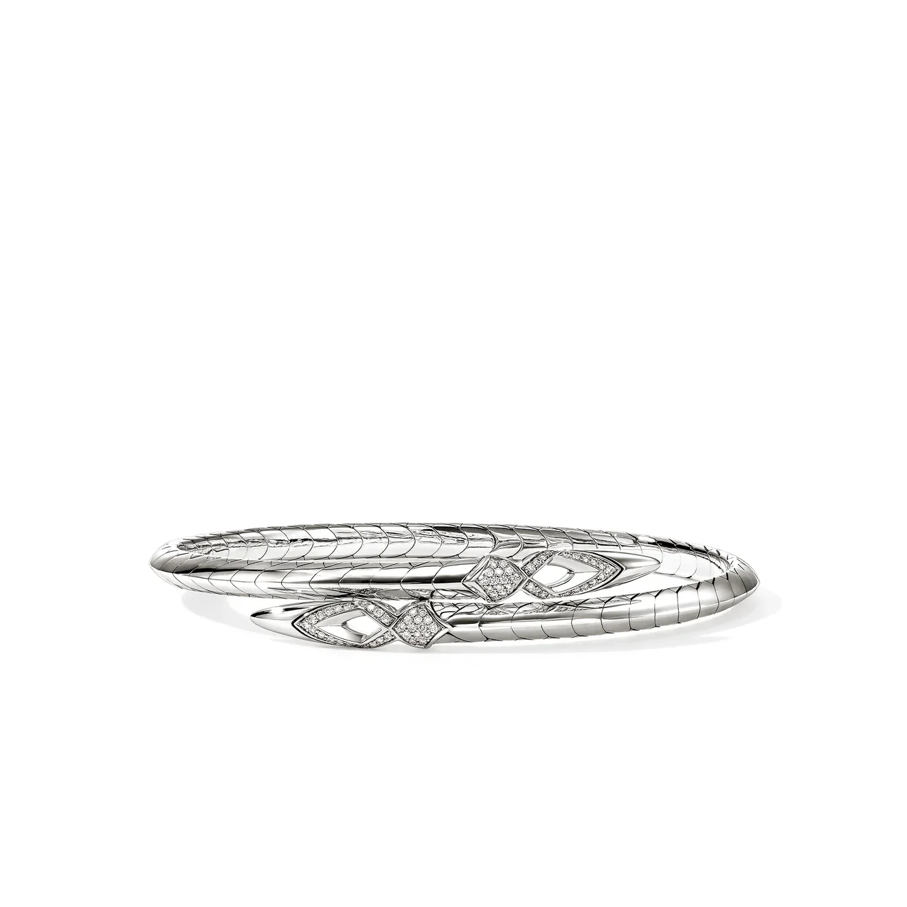 0.26ctw Diamond Sterling Silver Naga Flex Cuff Bracelet