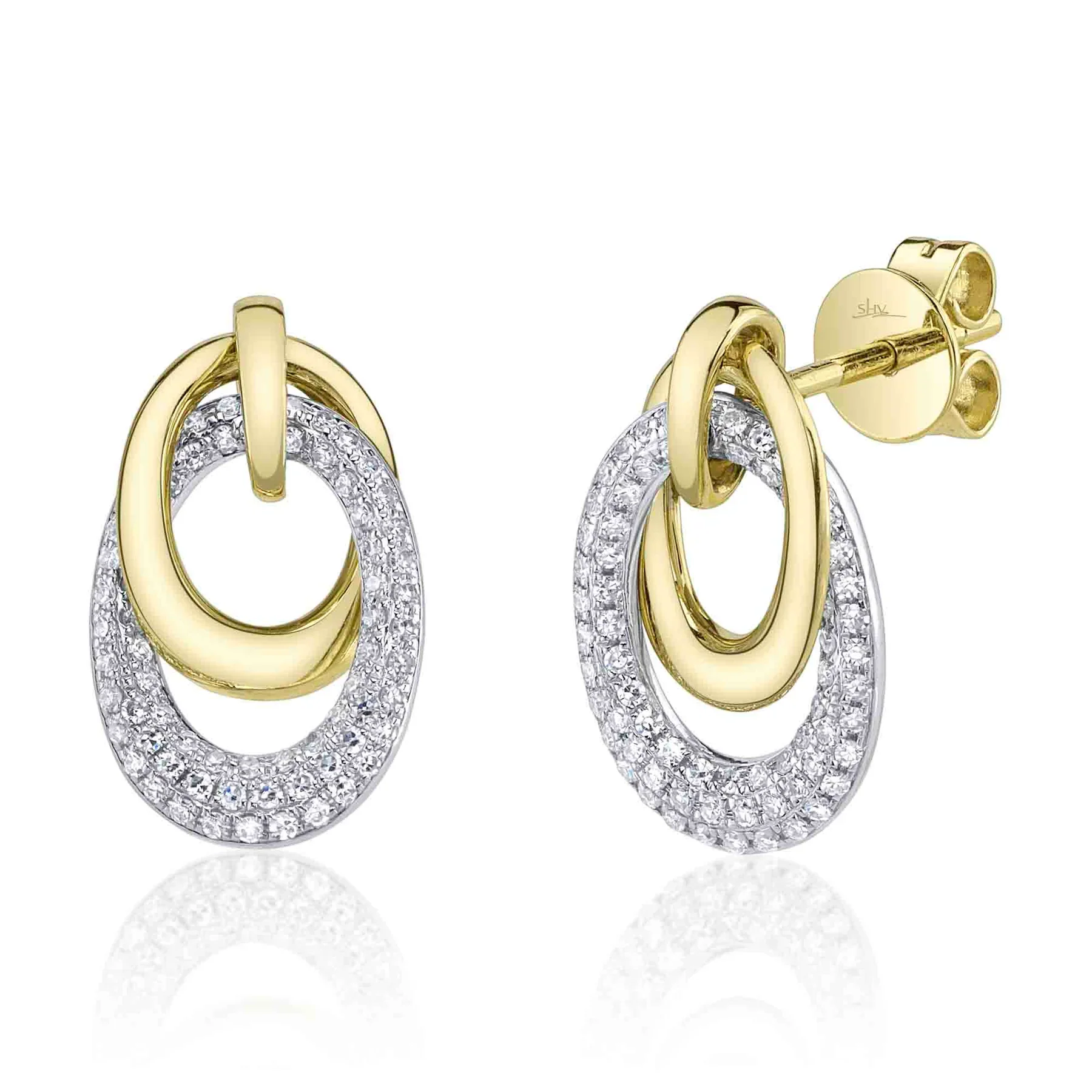 0.29ctw Diamond Pave Oval Earring