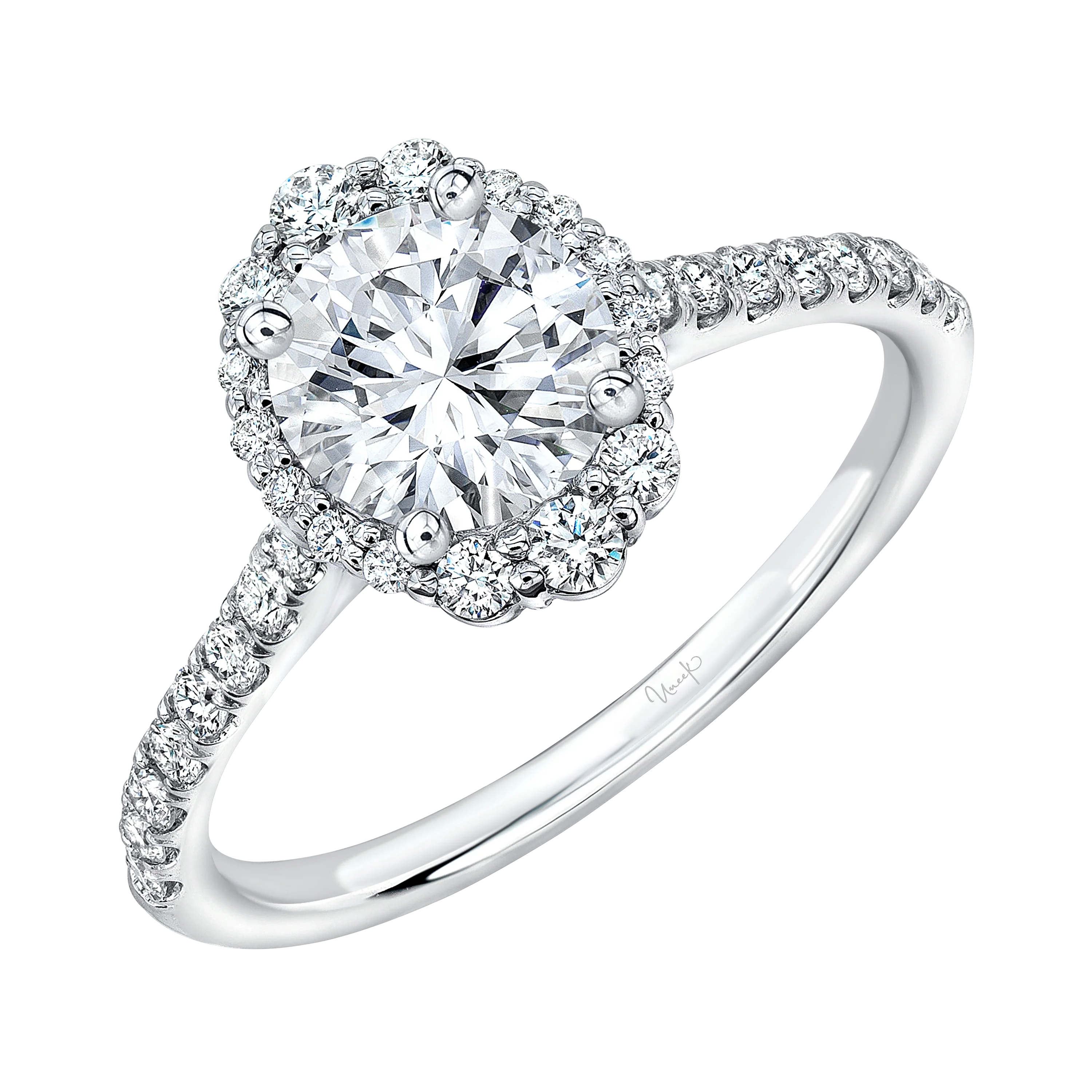 0.39ctw Round Halo Engagement Ring