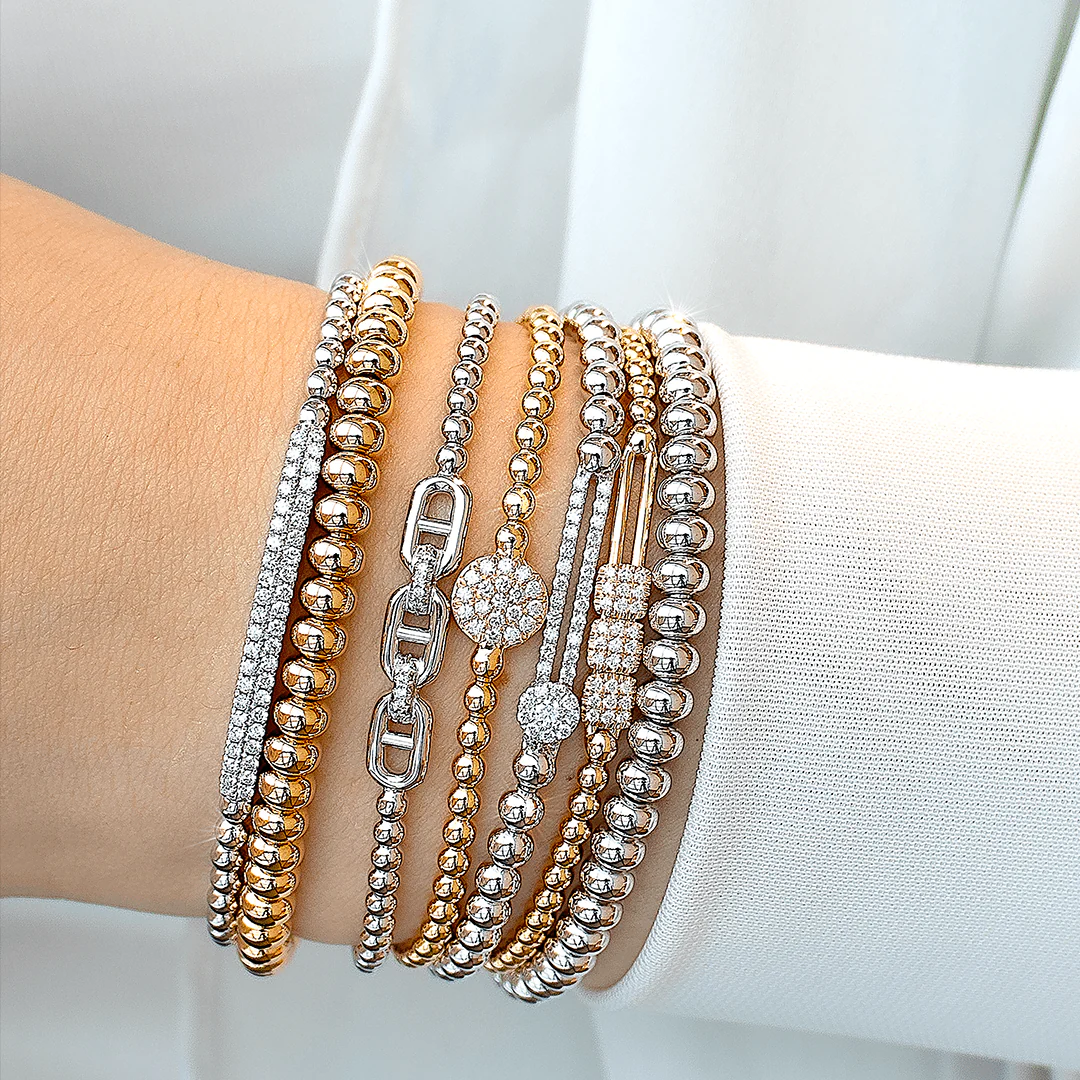 0.37ctw, 18K White Gold Tresore Stretch Bracelet - Image 3