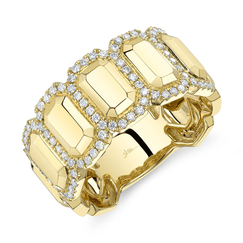 0.39ctw Wide Diamond Geo Cut Ring