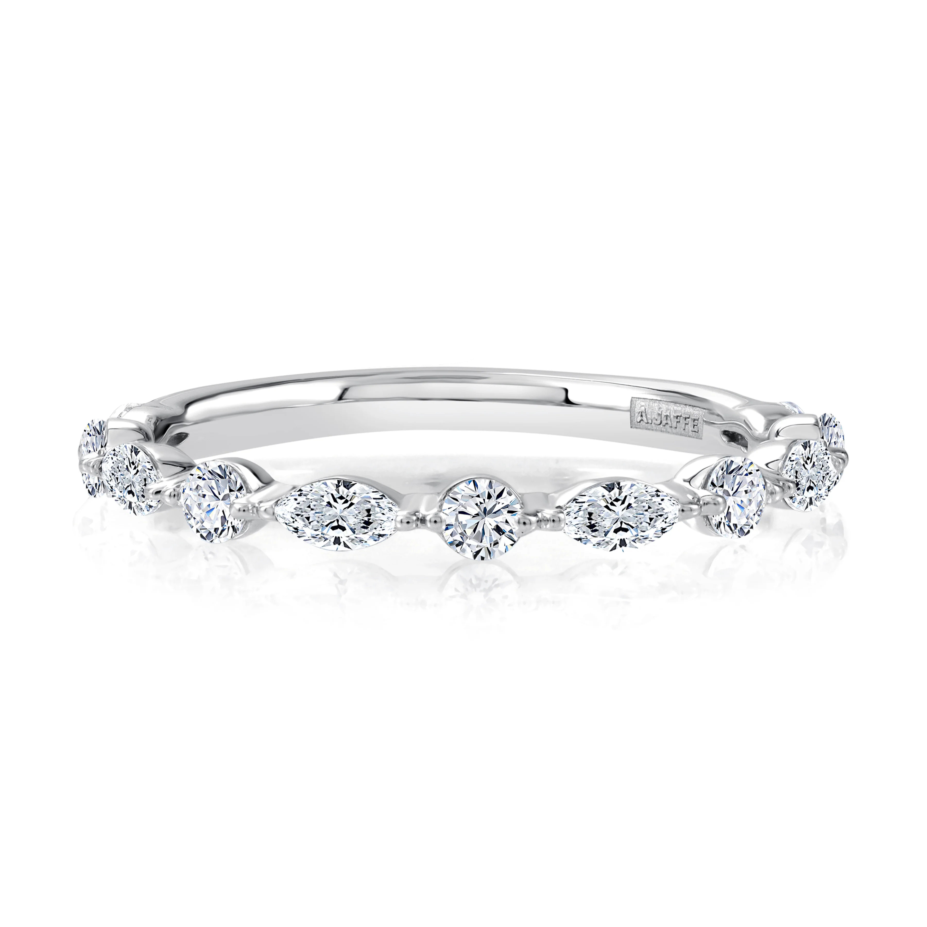 0.67ctw Alternating Round and Marquise Diamond Band