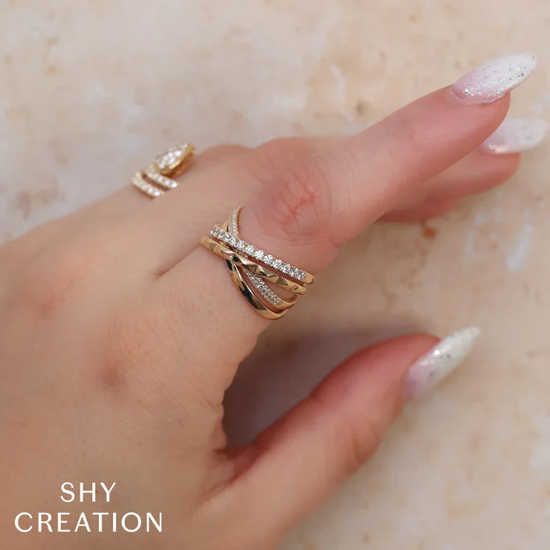 0.48ctw Diamond Bridge Geo Cut Ring - Image 2