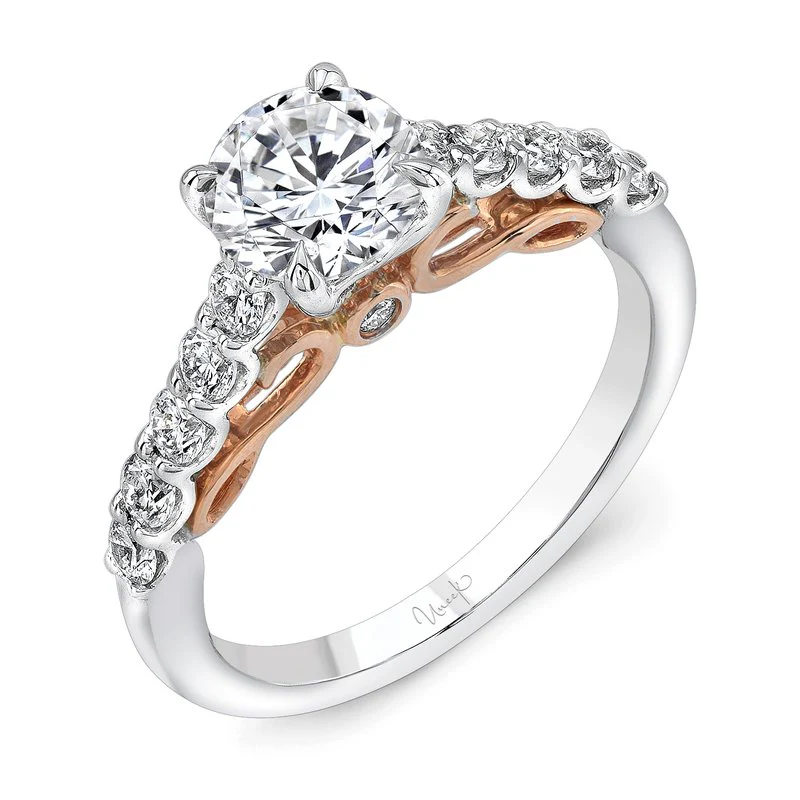 14K White and Rose Gold 0.50ctw Diamond Engagement Ring