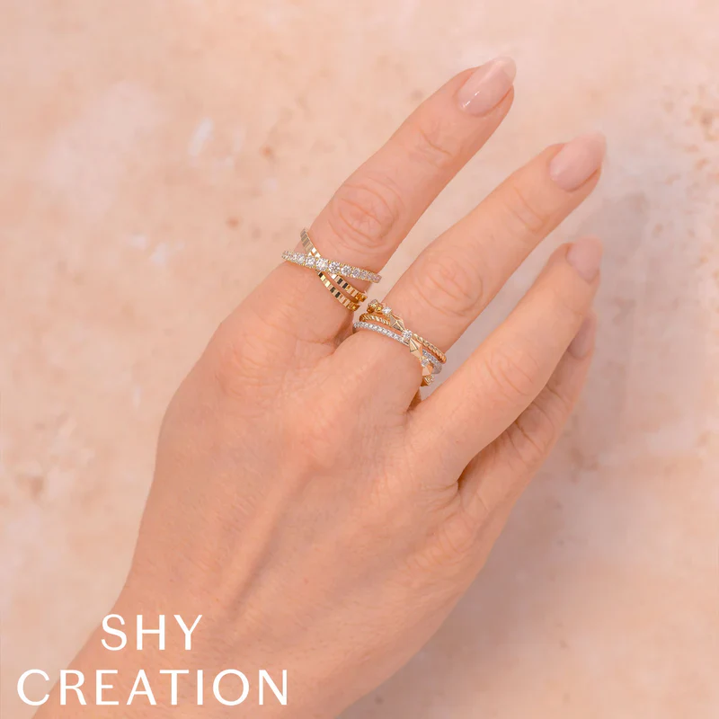 0.53ctw Diamond Ribbed Bridge Ring - Image 2