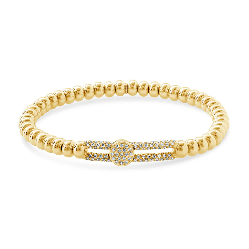 0.73ctw, 18K Yellow Gold Tresore Stretch Bracelet