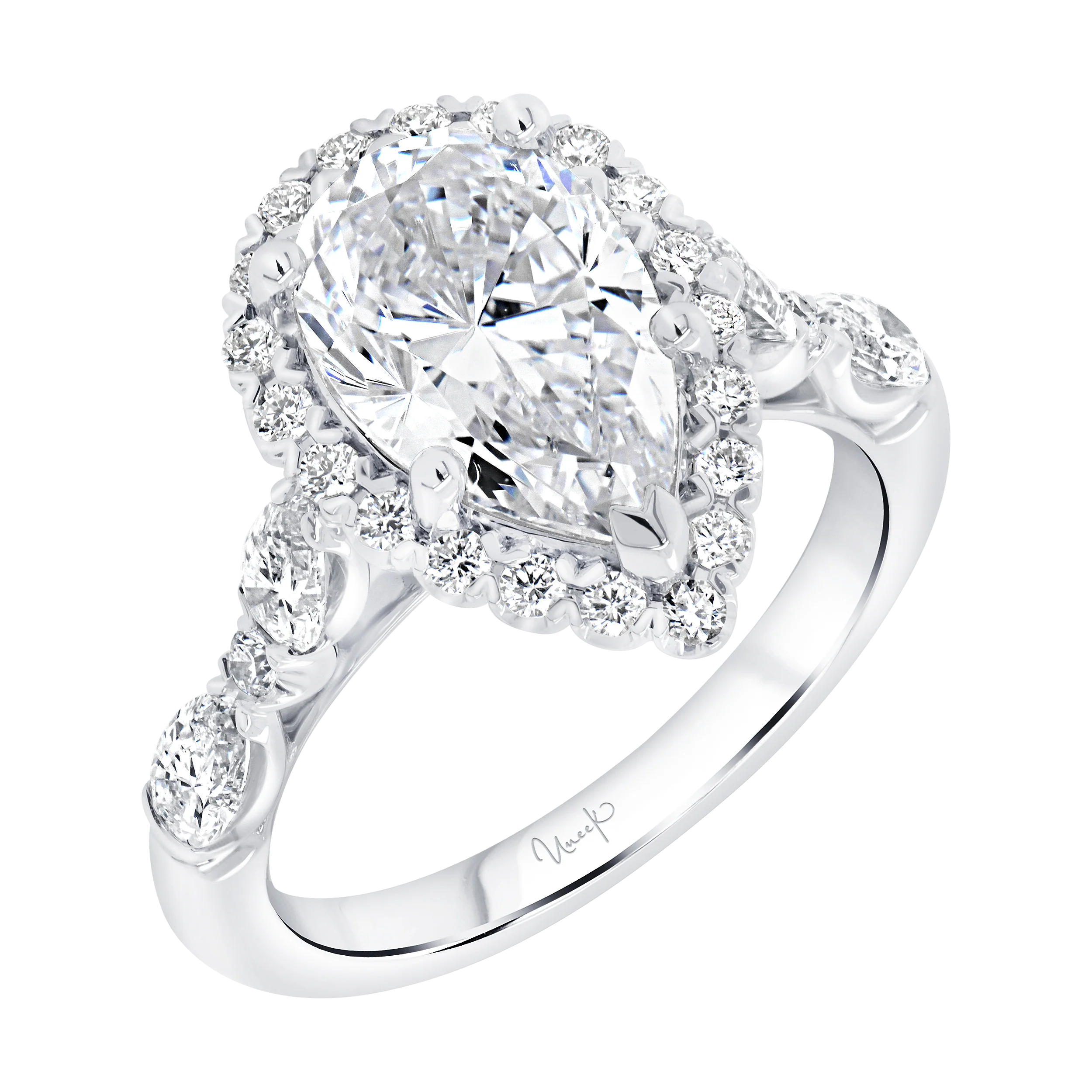 .86ctw Pear Shaped Halo Engagement Ring