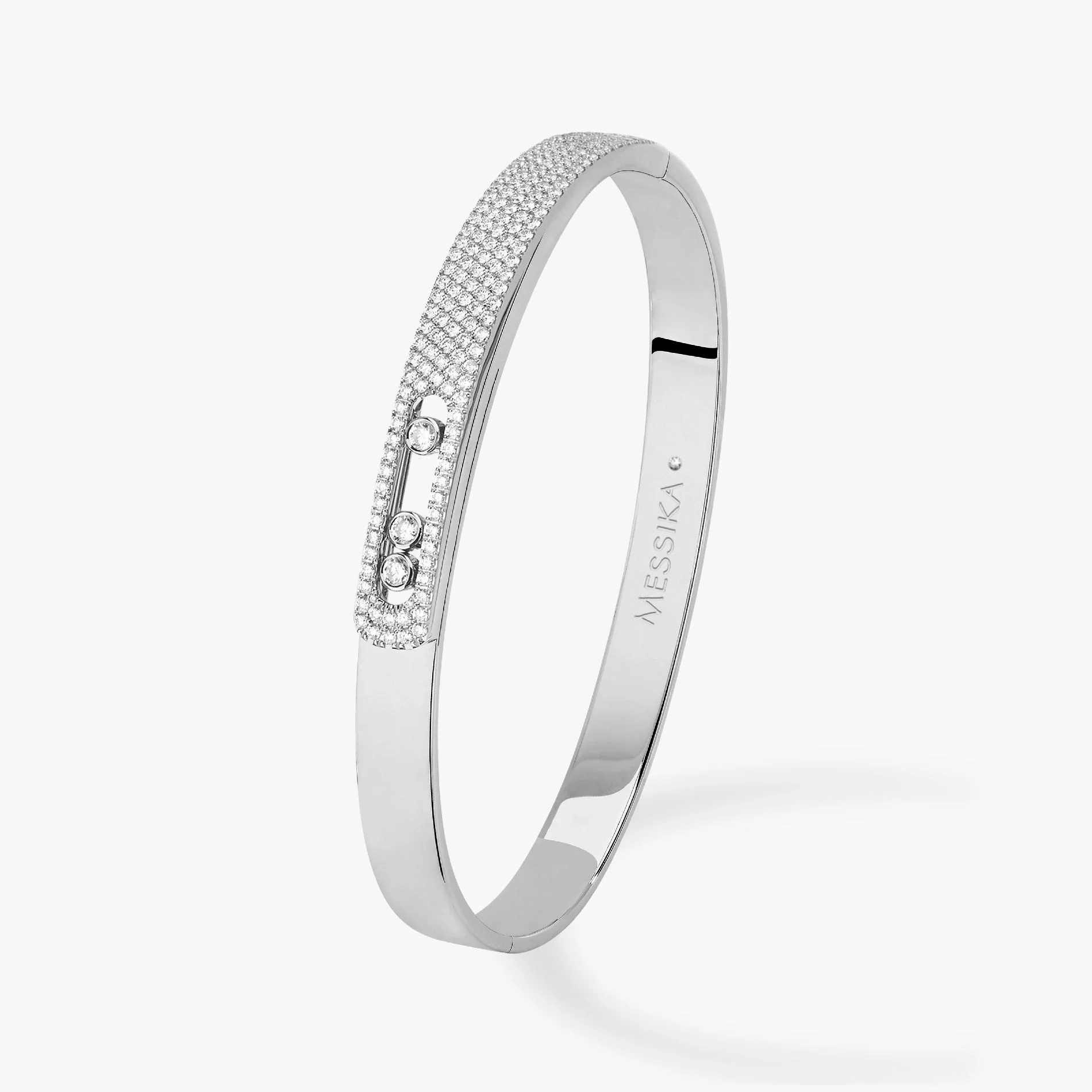 1.35ctw White Gold Diamond Bangle Bracelet
