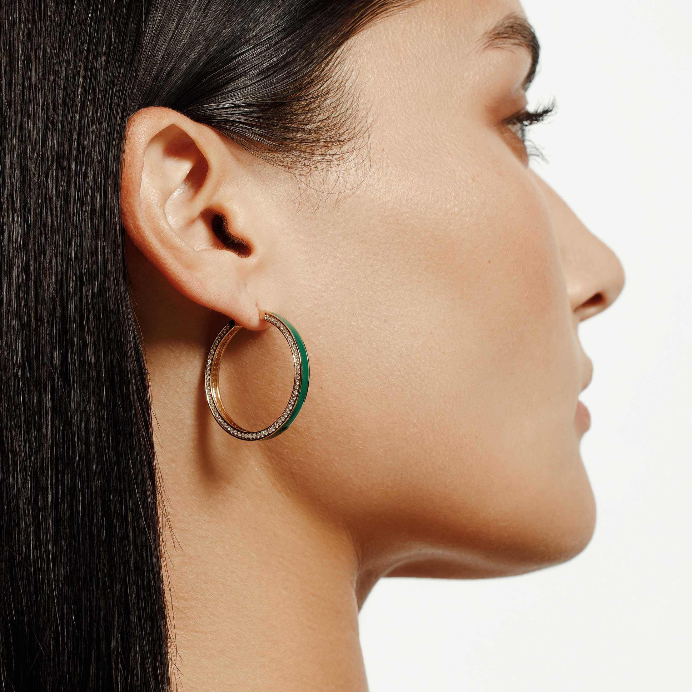 1.26ctw Diamond Chroma Pavé Edge Hoop Earrings - Image 2