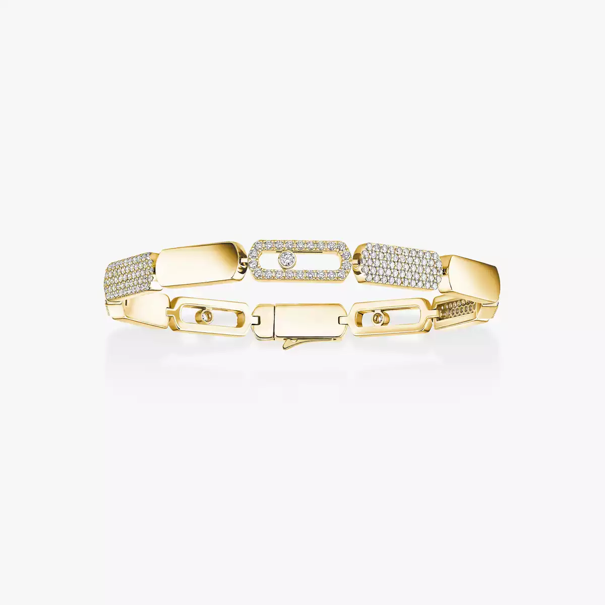 1.31ctw Yellow Gold Diamond Bangle Bracelet