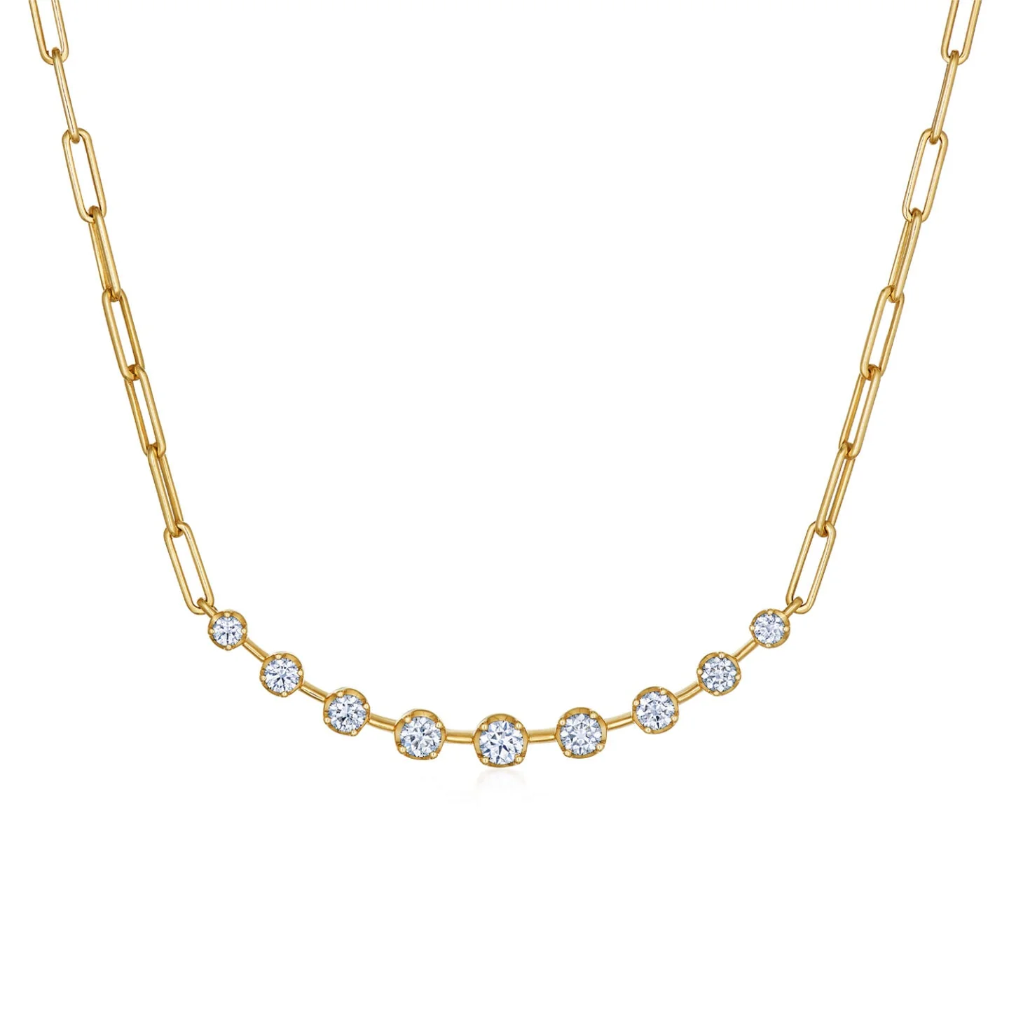 1.33ctw Diamond Paperclip Necklace