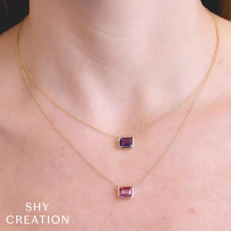 1.92ctw Pink Topaz Bezel Necklace - Image 2