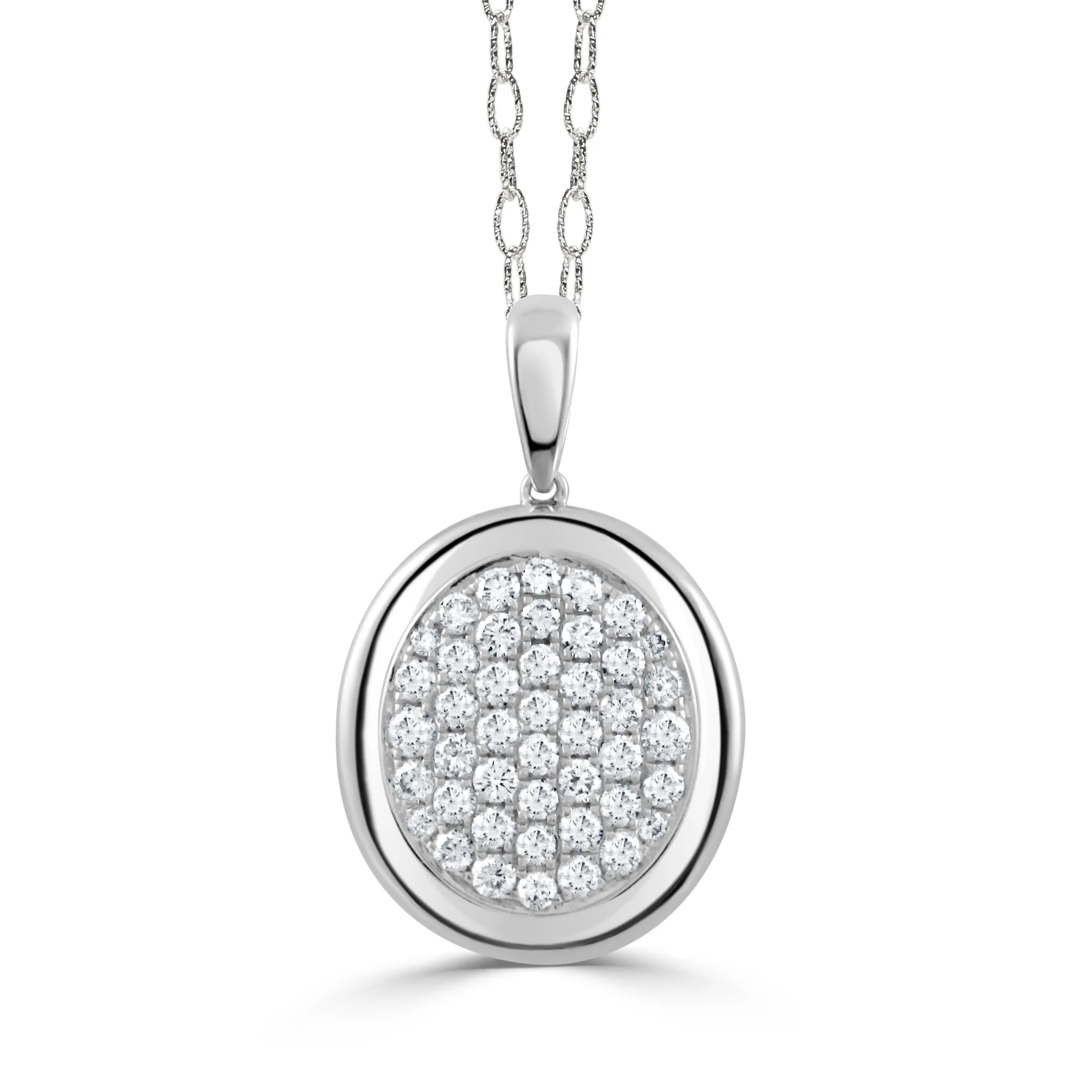 18K White Gold Diamond Pendant