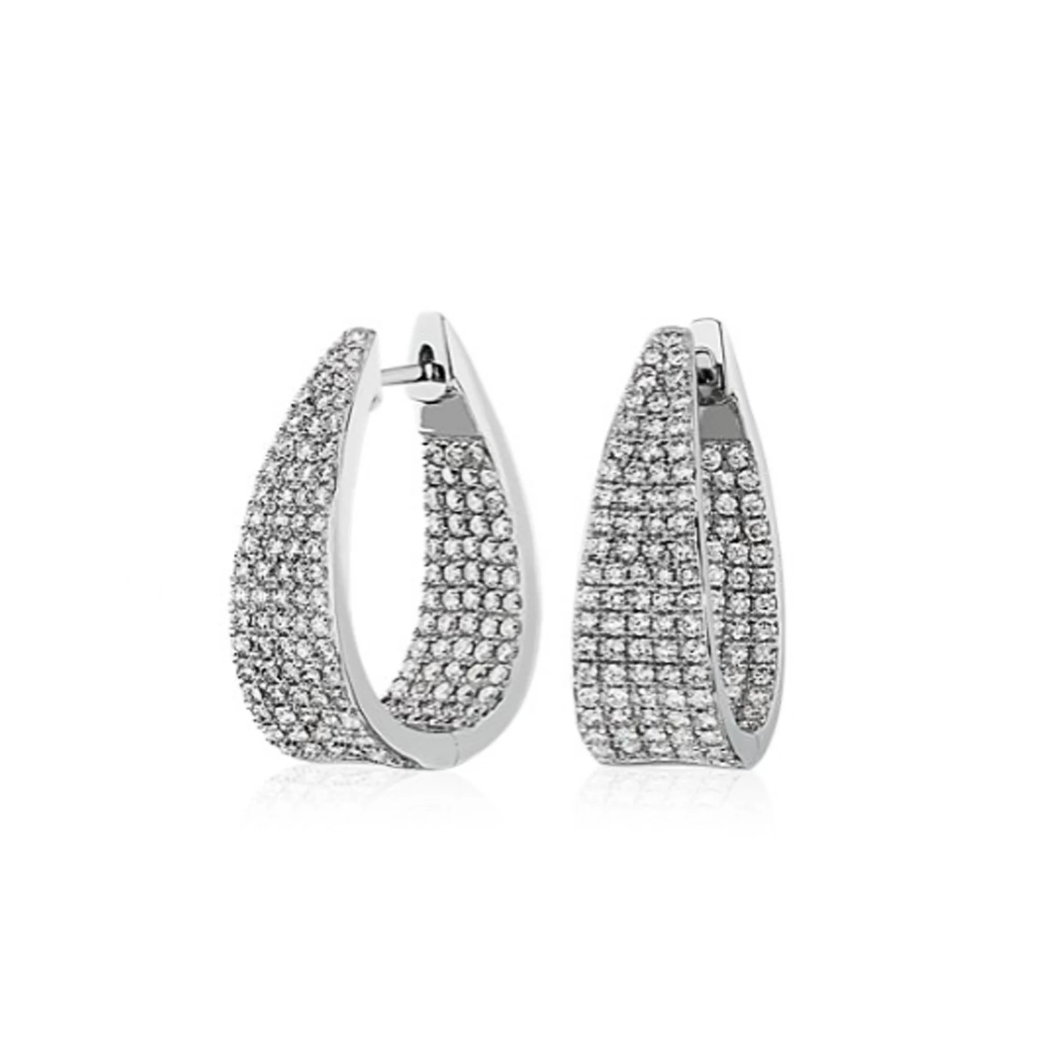 2.00ctw Diamond Wide Hoop Earrings