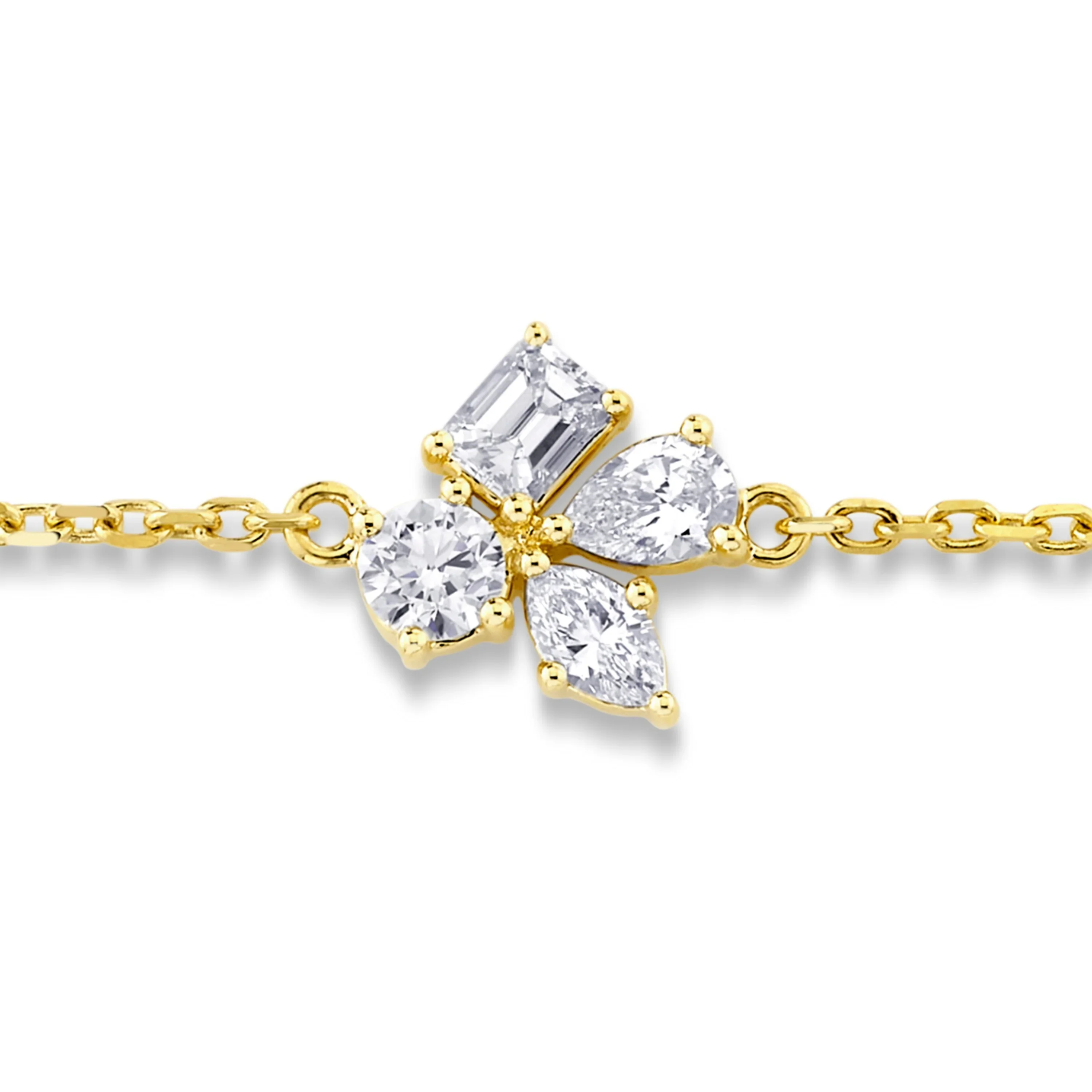 3.24ctw Montage 4 Cluster Chain Bracelet - Image 3
