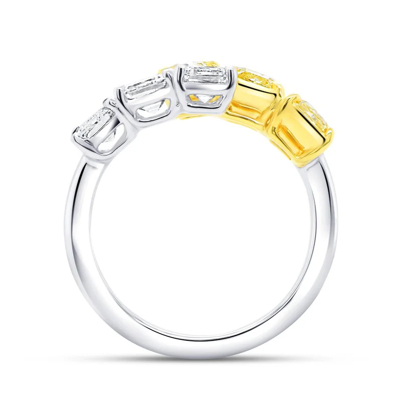 3.90ctw White and Yellow Diamond Bypass Ring - Image 3