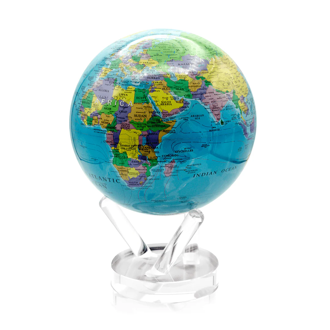4.5in Political Map Blue Mova Globe