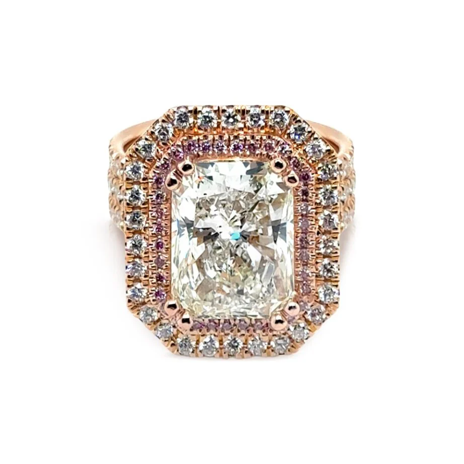 6.17ctw Diamond Double Halo Engagement Ring
