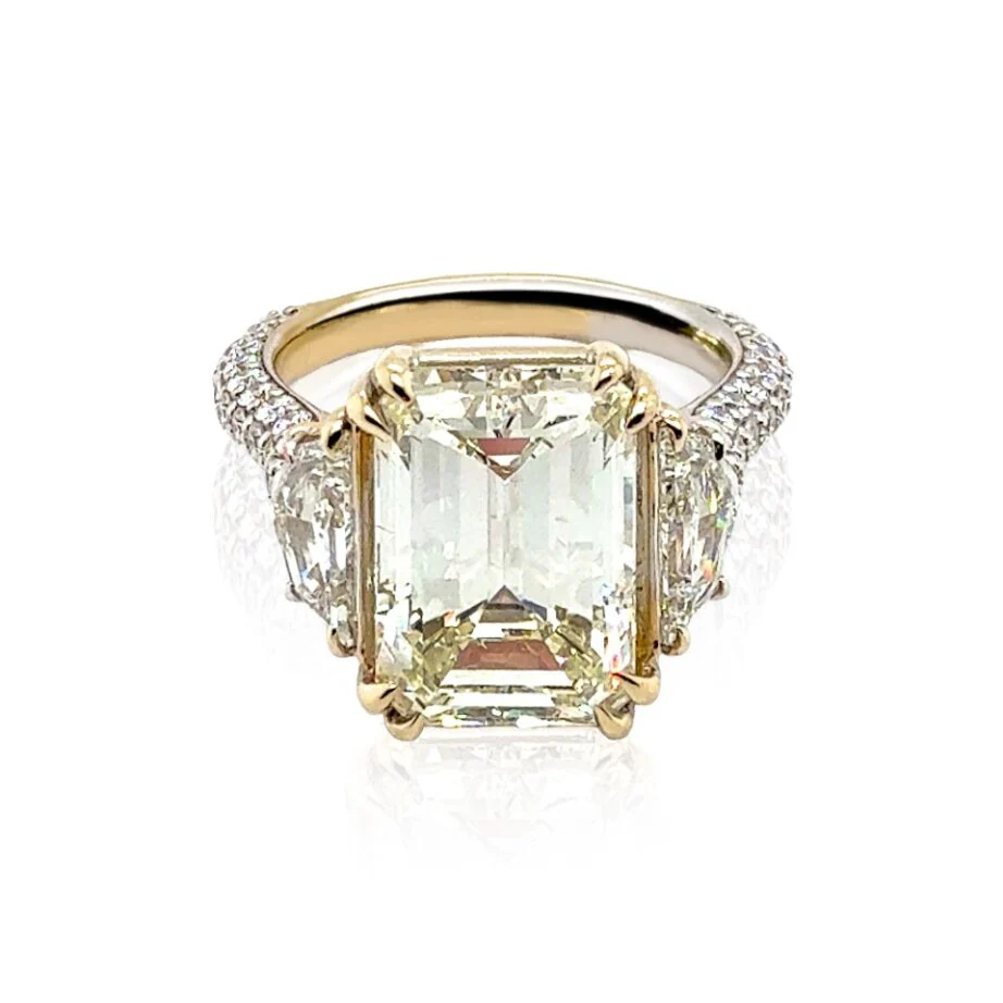 6.54ctw Emerald Cut Diamond Engagement Ring