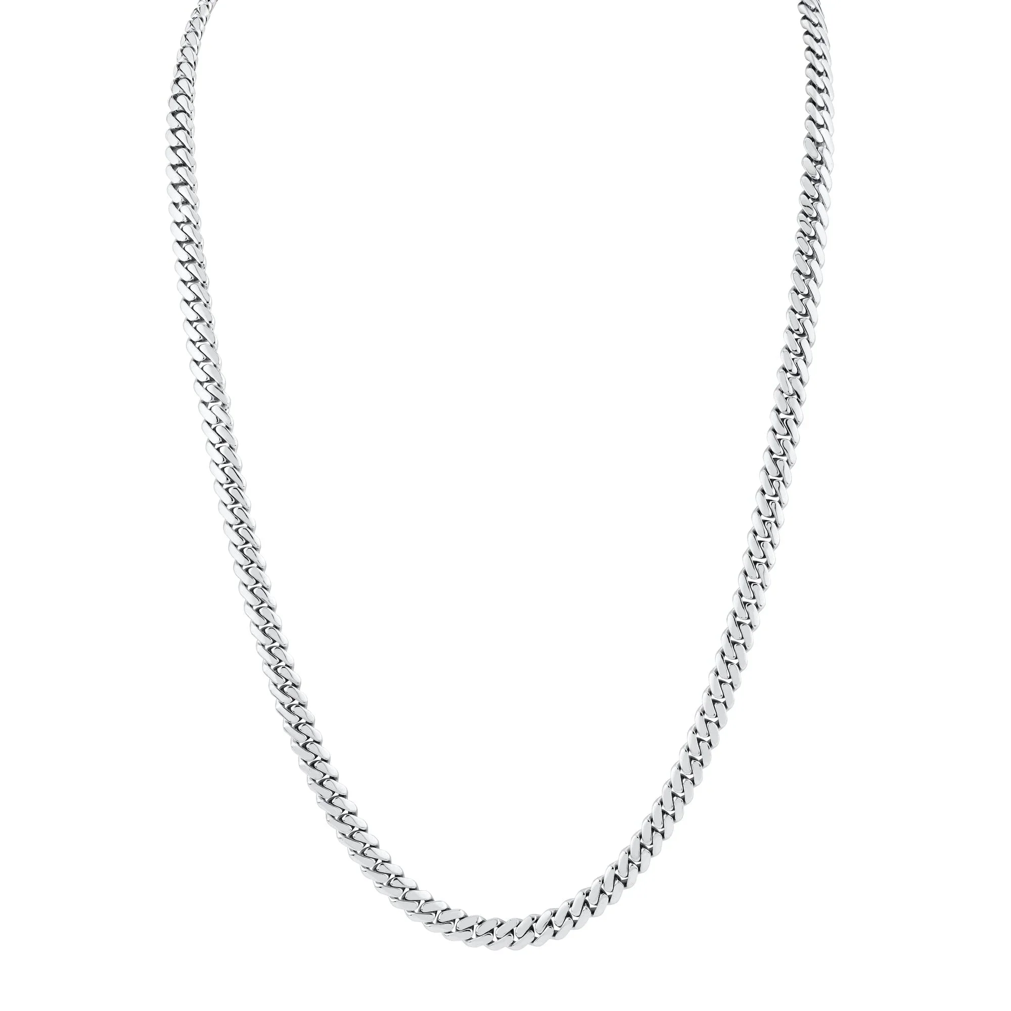 6.5mm Silver Men's Cuban Chain Necklace