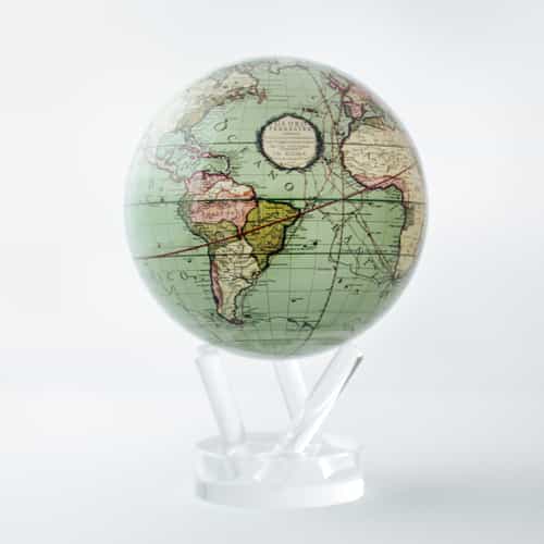6in Antique Terrestrial Green Mova Globe