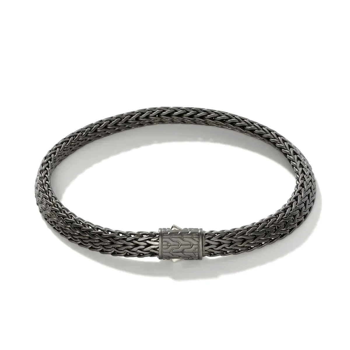7.5mm Dark Silver Icon Flat Bracelet